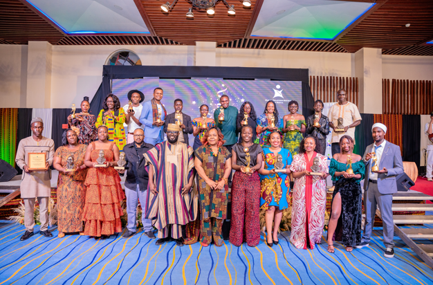 PRSK Awards honourees on stage with their trophies