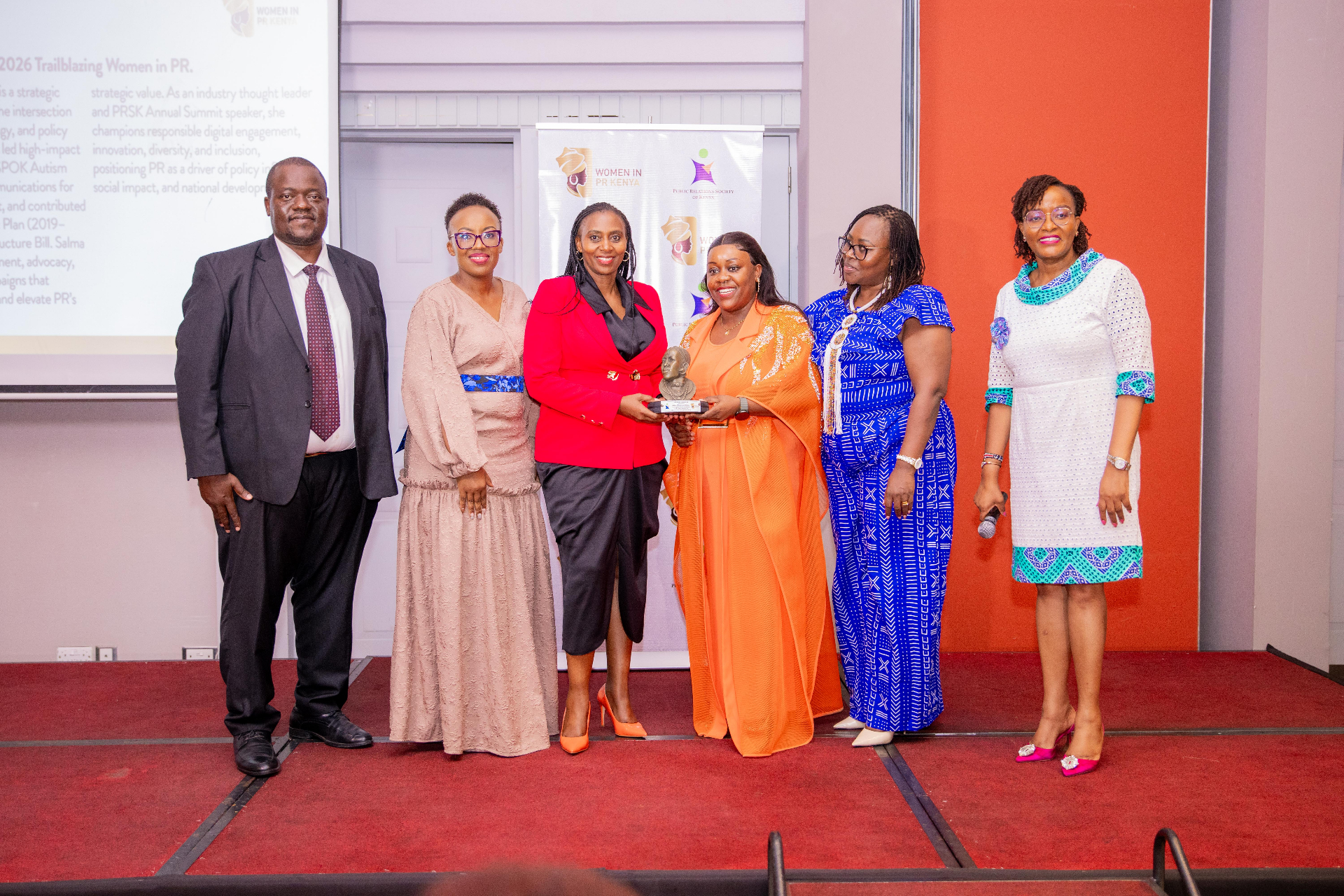 PRSK leadership presenting a Trailblazing Women in PR 2026 award to an honouree